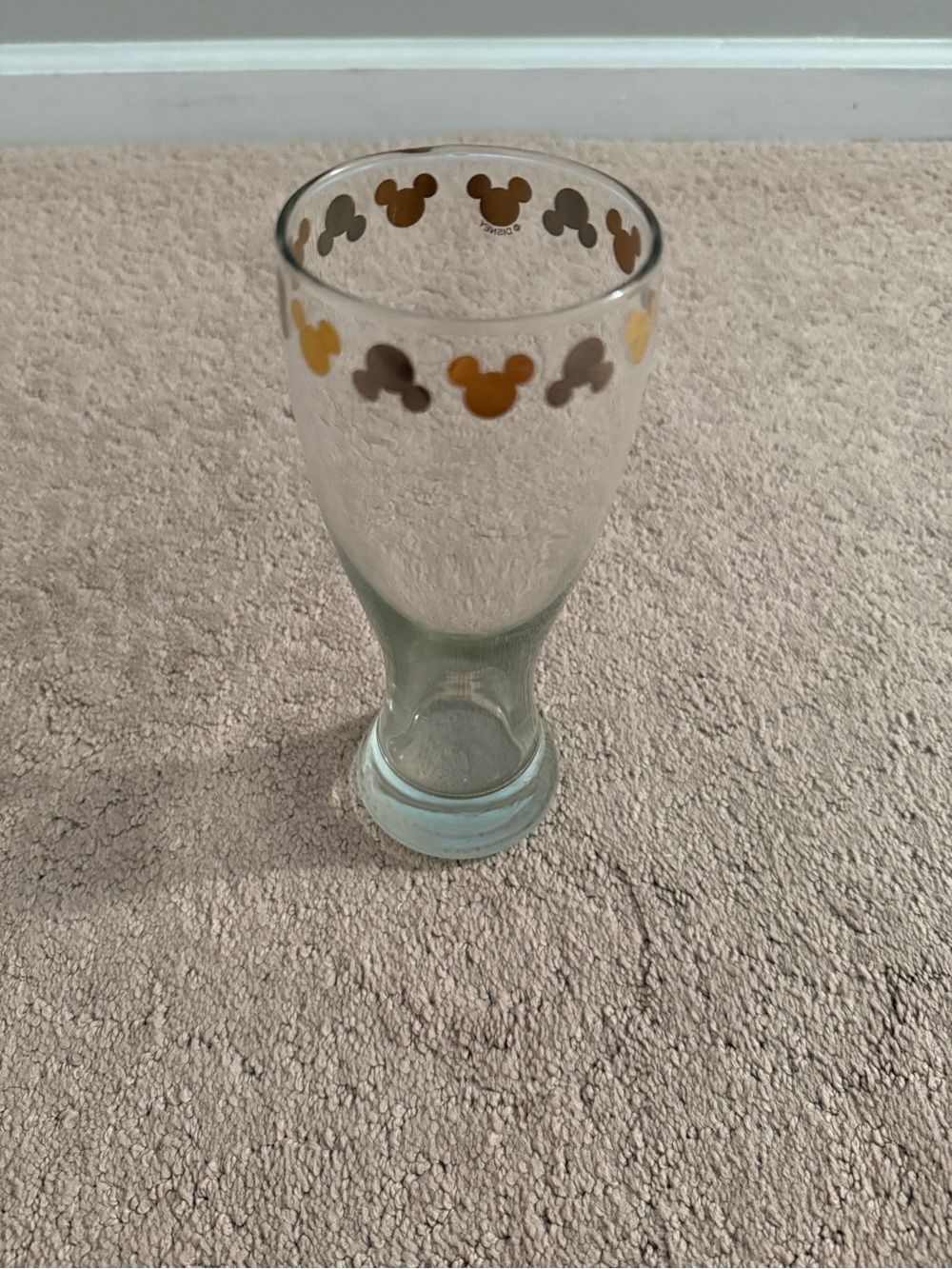 Disney Parks | Vintage Mickey Mouse Gold & Silver Glass Pilsner Tumbler